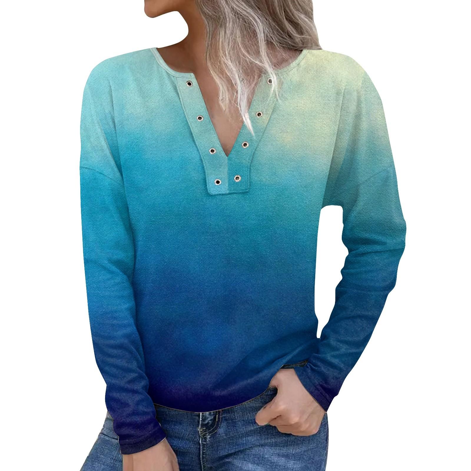 

Осень-зима Новые женские топы с длинным рукавом и V-образным вырезом XXXL