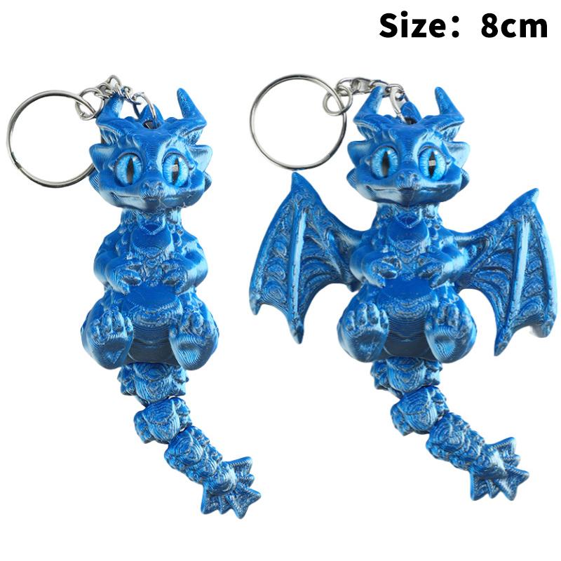 

3D-надрукований милий брелок-дракон зі зменшеними рухомими крилами та хвостом, креативний рухомий симуляційний кулон у вигляді тварини з кількома суглобами, дитячий подарунок
