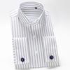 Men's Wedding French Cuff Dress Shirt Cotton 100% Long Sleeve Classic Fit Non Iron Windsor Collar Shirts with Free Cufflinks