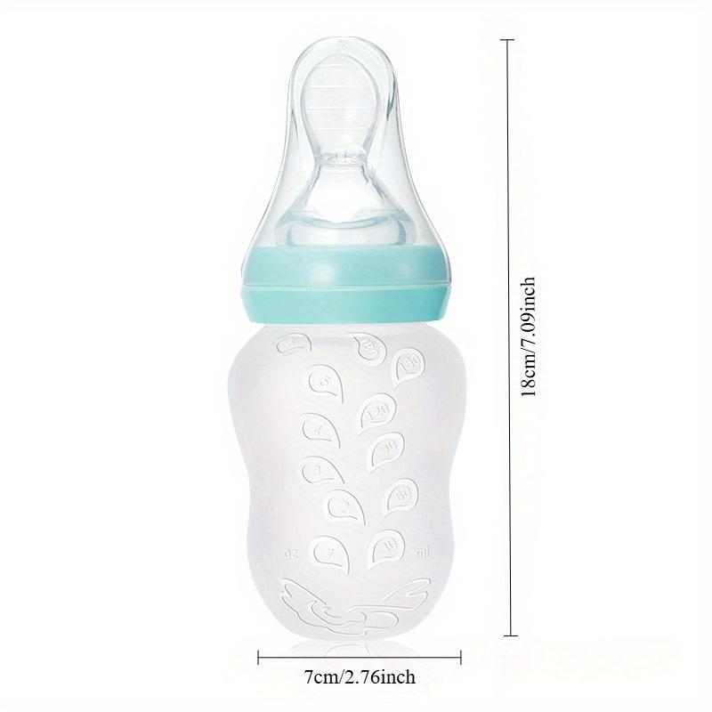 Sichere und praktische Silikon-Babyflasche mit Löffel, Nahrungsergänzungsmittel, Reisflockenflasche, Quetschlöffel, Milchflasche, Tasse