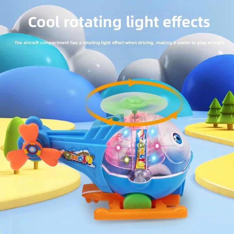 Childrens Light Up Flying Airplane Pull String Toy With Rotating Led For Education And Play