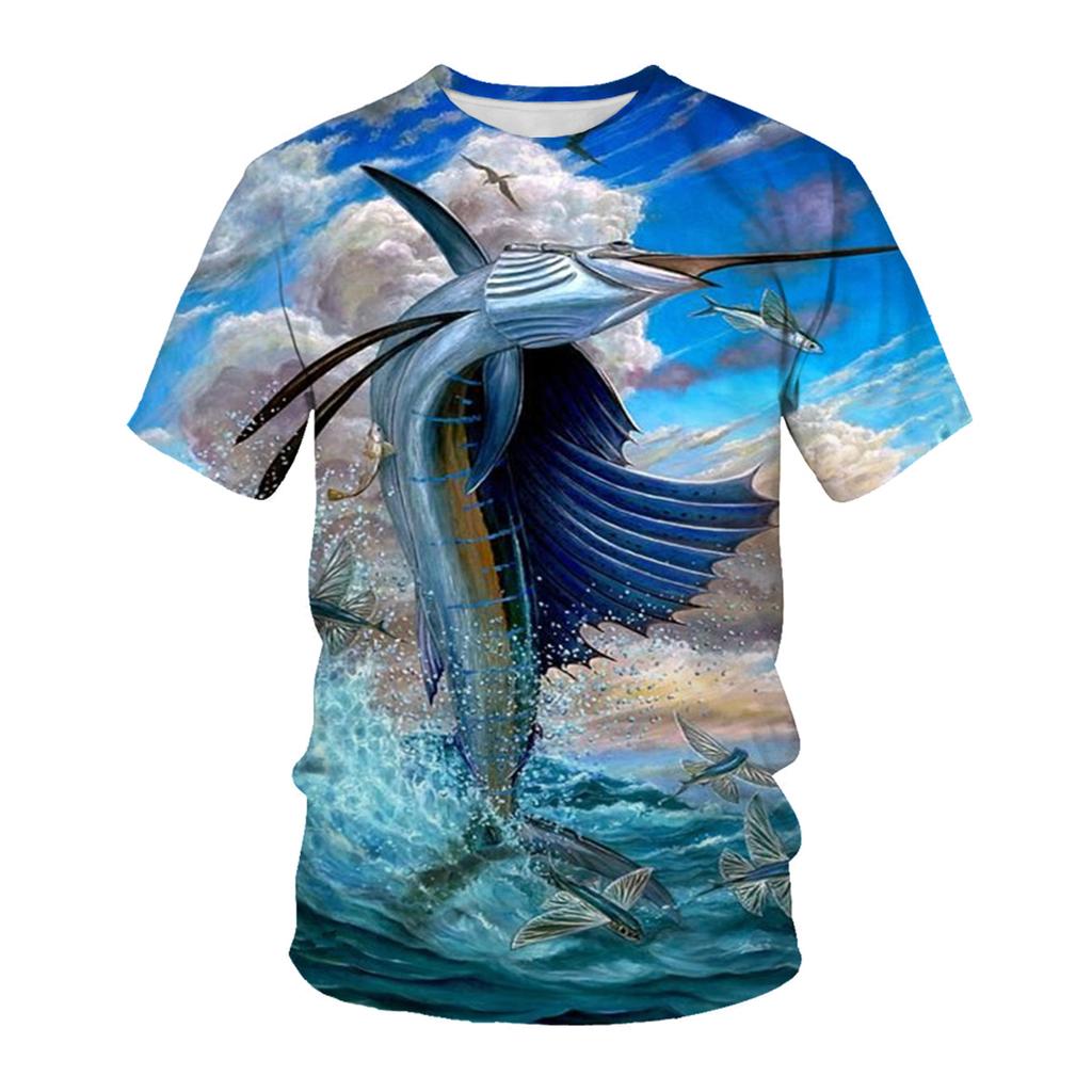 Casual Short Sleeved Printed Fashionable Oversized 3D Top Pattern T-shirt for Men Comfortable Summer Round Neck