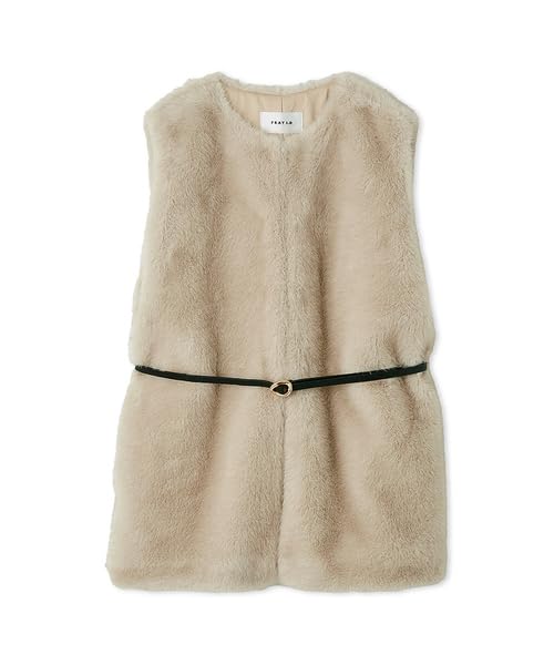 FRAY Fur Gilet Belt Set FWFJ254104 IVR I.D. Women's