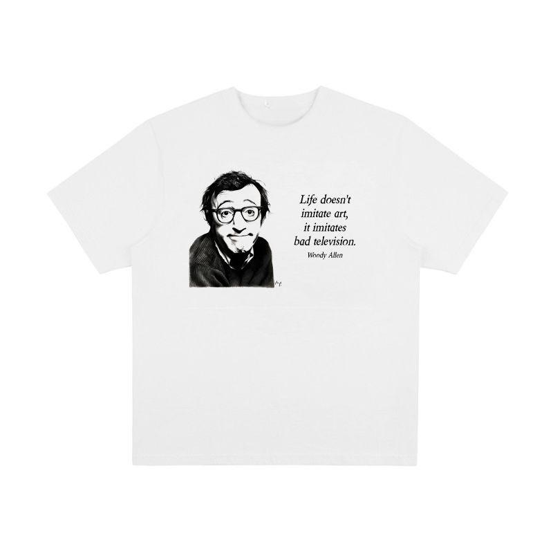 

Woody Allen Movie American T-shirt, Vintage Loose Men s and Women s Short-sleeved T-shirt 4XL