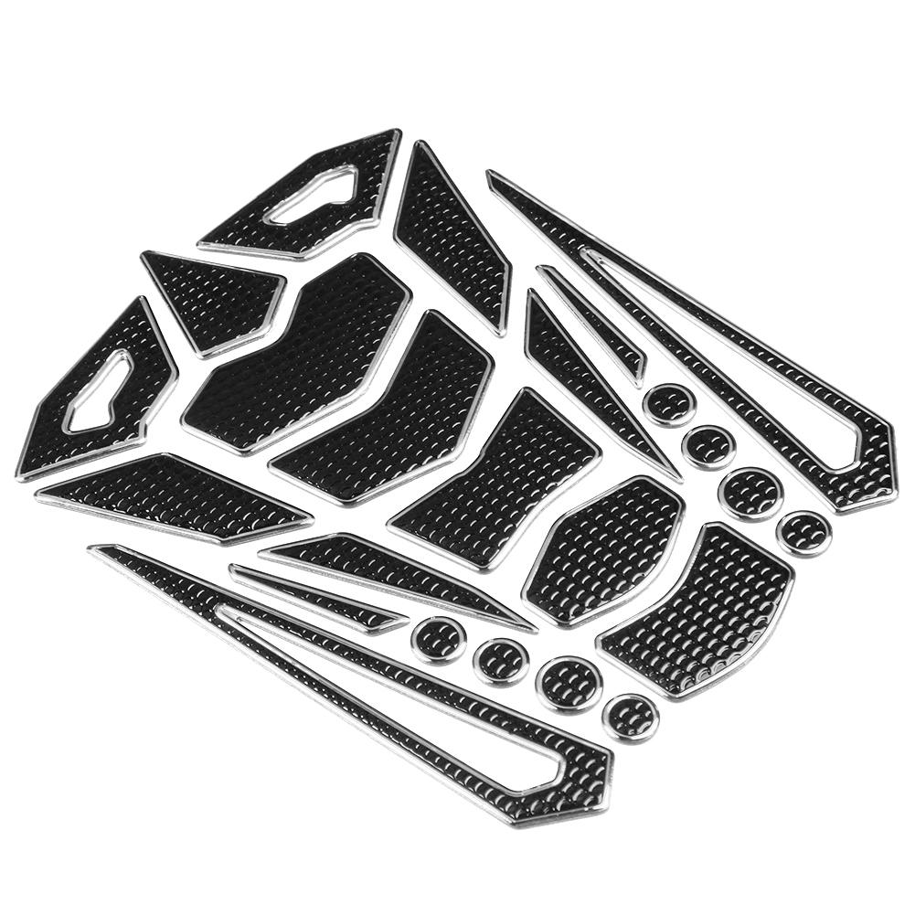 Universal Motorcycle Gas Fuel Oil Tank Pad Stickers Protector Tank Traction Pad(silver edge)
