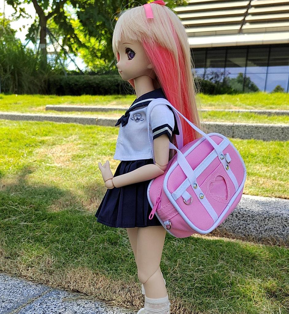 Puppentasche, Schultasche, BJD (Ballsaal, Mittelschule, Puppe, Schuluniform) (Rosa)