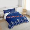 3 Piece Bedding Set New York Rangers NHL Christmas Knit Sweater Print Blue Red Duvet Cover for Men Fan Gift