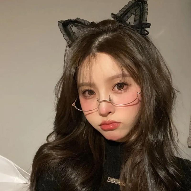 Y2K Vintage Ovale Metallrahmen Brille Halbrahmen Schick Cosplay Party Dekoration Fotografie Zubehör Geschenke für Mädchen