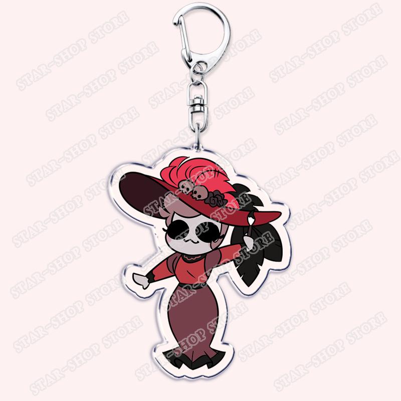 Heiß Populär Anime Cartoon Dämon Figur Schlüsselanhänger für Zubehör Tasche Angel Dust Schlüsselanhänger Ring Schlüsselring Schmuck Fans Freunde Geschenke