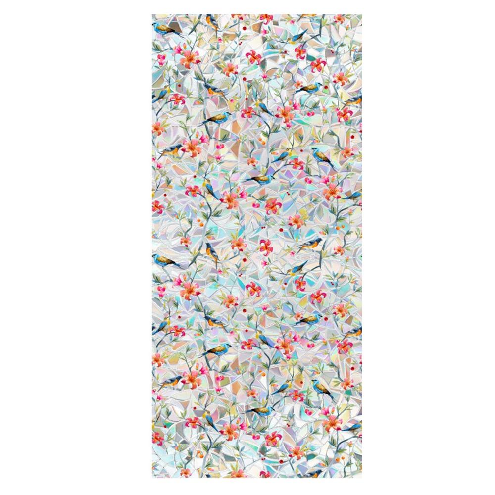 Daisy Window Sticker Green Leaf Glass Sticker Decorative Window Privacy Film Home Decoration