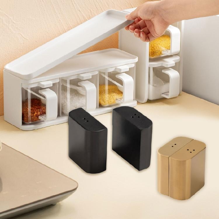 2 st Kryddströare Rostfritt Stål Salt Peppar Dispenser Kryddbehållare för Restauranger och Utomhusmatlagning