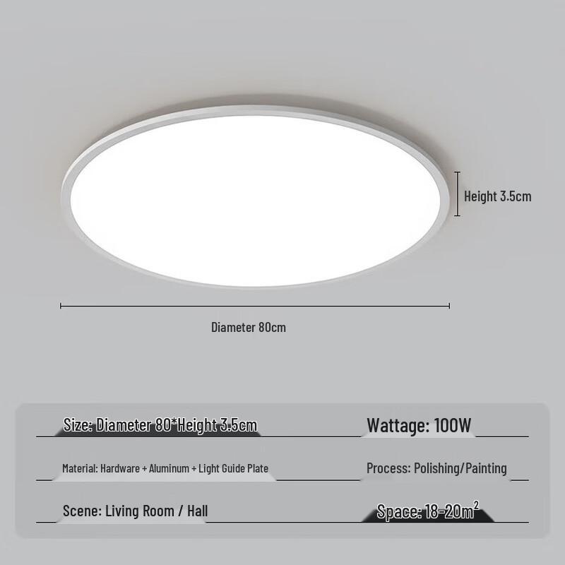 Сверхтонкий светодиодный потолочный светильник Linpan Full Spectrum 80CM