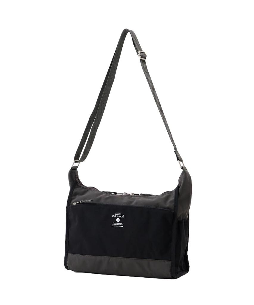 Anello Grande CABIN GTM0172Z Shoulder Bag, A5 Size, Lightweight, Water-Repellent, with Multiple Storage Spaces, Black