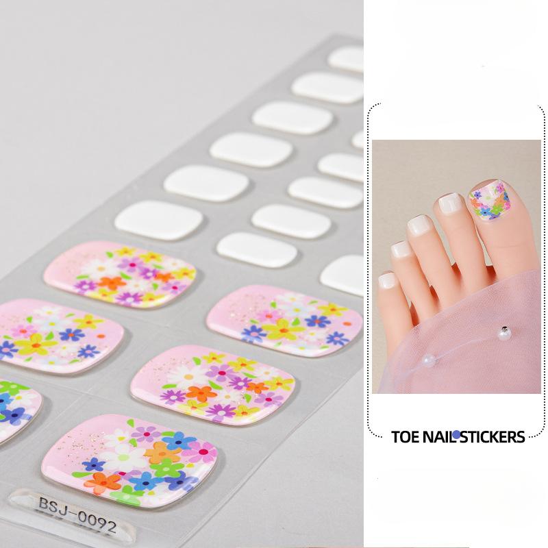 Semi-solid Gel Manicure Stickers, Toenail Stickers, Onion Pink Pearlescent Gradient Flash Semi-solid Nail Stickers