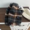 Temperament plaid containing wool scarf female winter student Christmas gift warm scarf couple