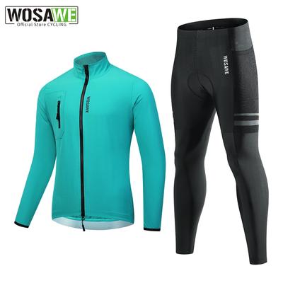 Wosawe Cycling Windbreaker Men Water Repellent Windproof Bicycle Long-sleeved Jersey Reflective Sports Outdoor Running Quick-drying Cycling Coat