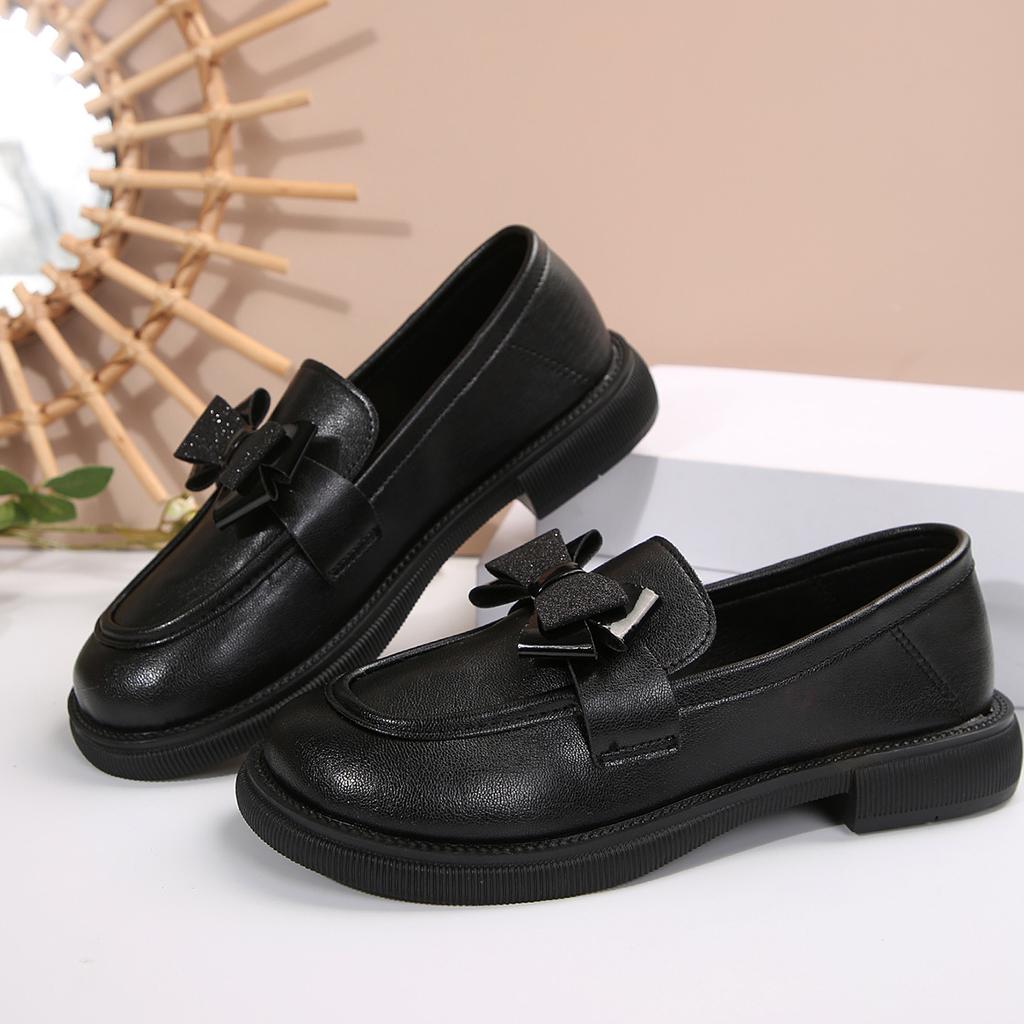 Fashion Bowknot Slip On Loafers for Women 2025 Summer Solid Color Patent Leather Shoes Woman Comfort Soft Sole Platform Loafers
