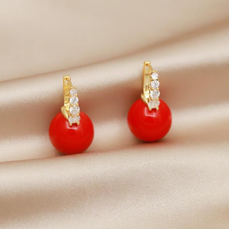 Exquisite Micro Inlaid Zircon Silver Needle Temperament High-end Feeling Pearl Ear Buckle Earrings for Women