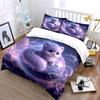 Fluffy Purple Creature On Starry Orb Duvet Cover Set With 3D Printing Design Soft Polyester Bedding Set All-Season Comfort