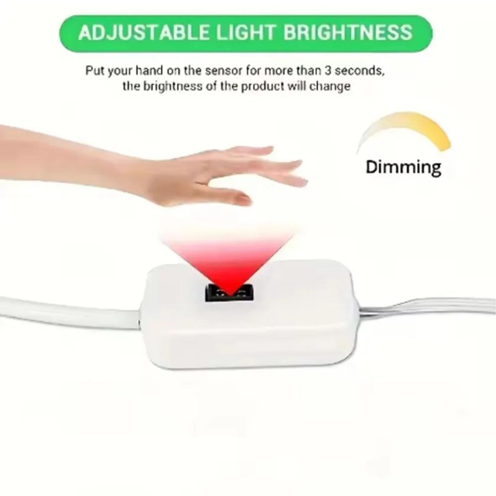5V COB LED Strip Light with Hand Sweep Sensor USB Dimmable Flexible Light for Bedroom TV Mirror Backlight Kitchen Wall Decor