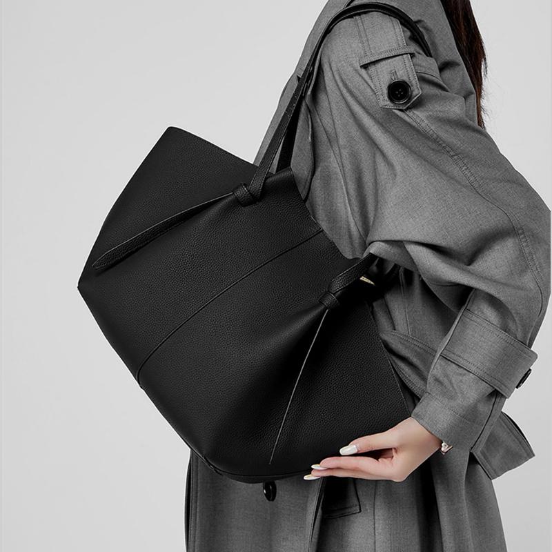 Velké kabelky přes rameno z pravé kůže pro ženy Luxusní značkové trapézové peněženky Tote Dámské kabelky