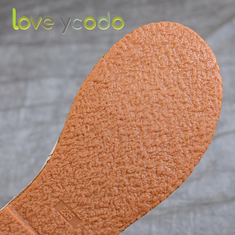 love ycodo Brand Summer Women's and Student Natural Leather Slippers Size 35-43