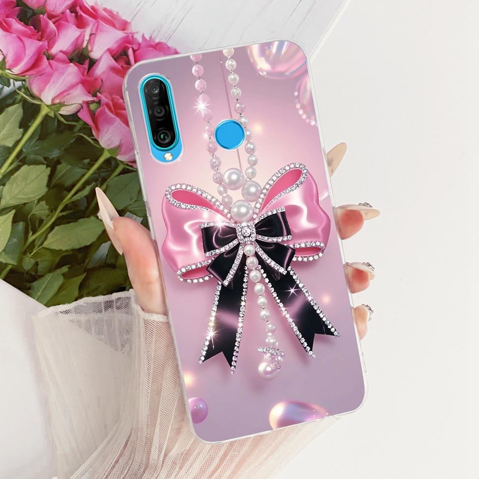 Transparent For Huawei P30 Lite Case Cover Cute Cat Fashion Butterfly Funny Painted Casing MAR-L01A MAR-L21A MAR-LX1A