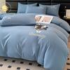 Light Luxury Polished Bedding Four-piece Set Thickened Solid Color Bed Sheet Quilt Cover Pillowcase