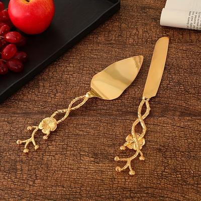 New American Luxury Cake Pizza Knife Spatula Set Zinc Alloy Wedding Birthday Restaurant Tools