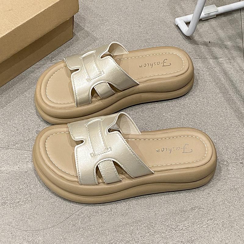 Summer outer wear thick-soled heightening casual versatile cool slippers women's fashion versatile casual slippers women