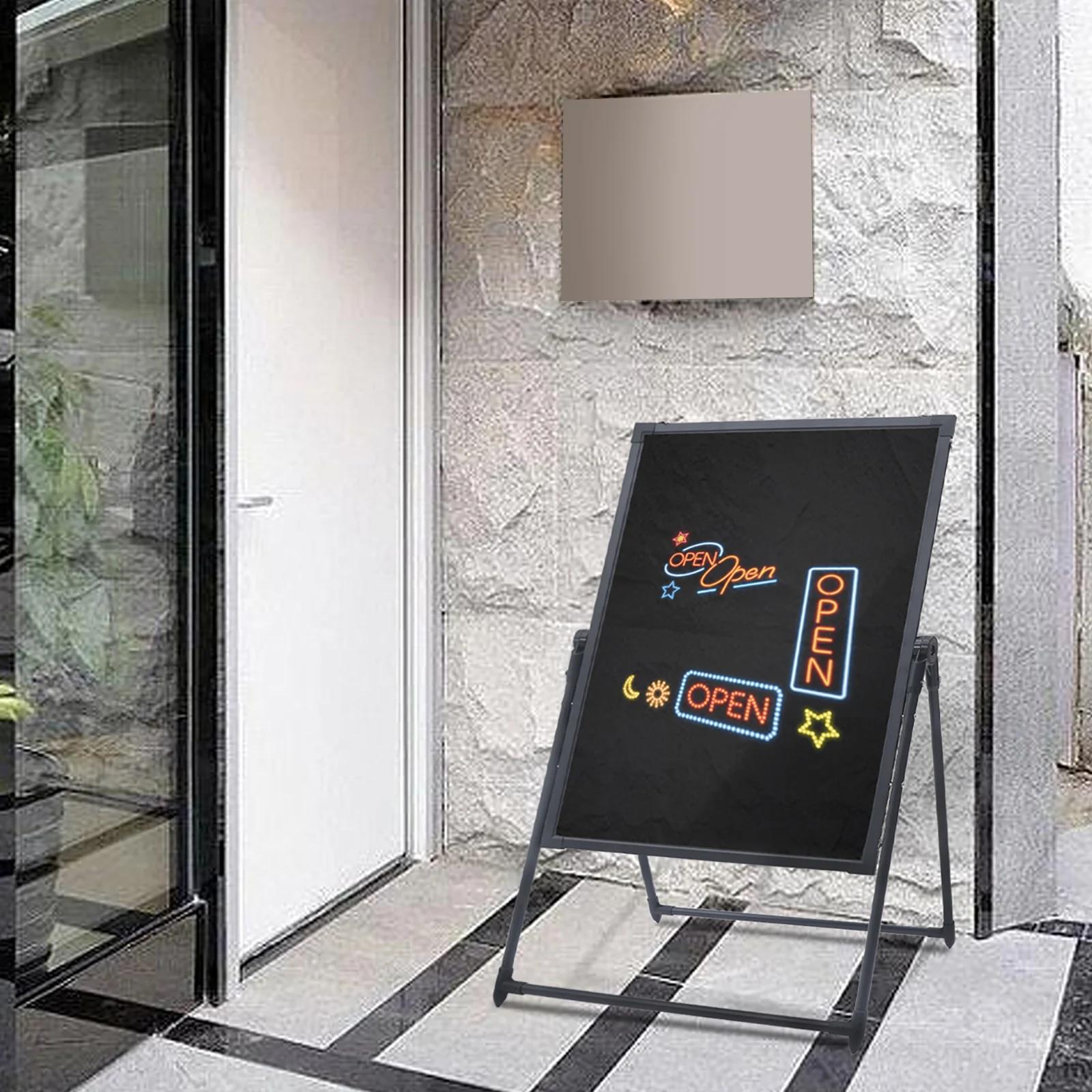 LED Message Board with Stand - Free-Standing LED Sign - DIY Drawing Board for Shop, Store, Bar, Restaurant Menus nero