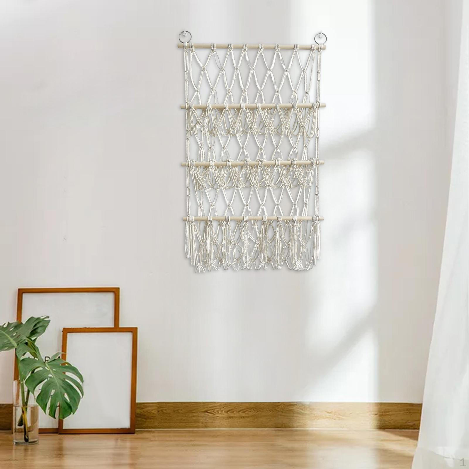 

Плюшевый сетчатый гамак-органайзер с чучелами животных и сеткой с кисточками, мягкий макраме в богемном стиле, сотканный вручную