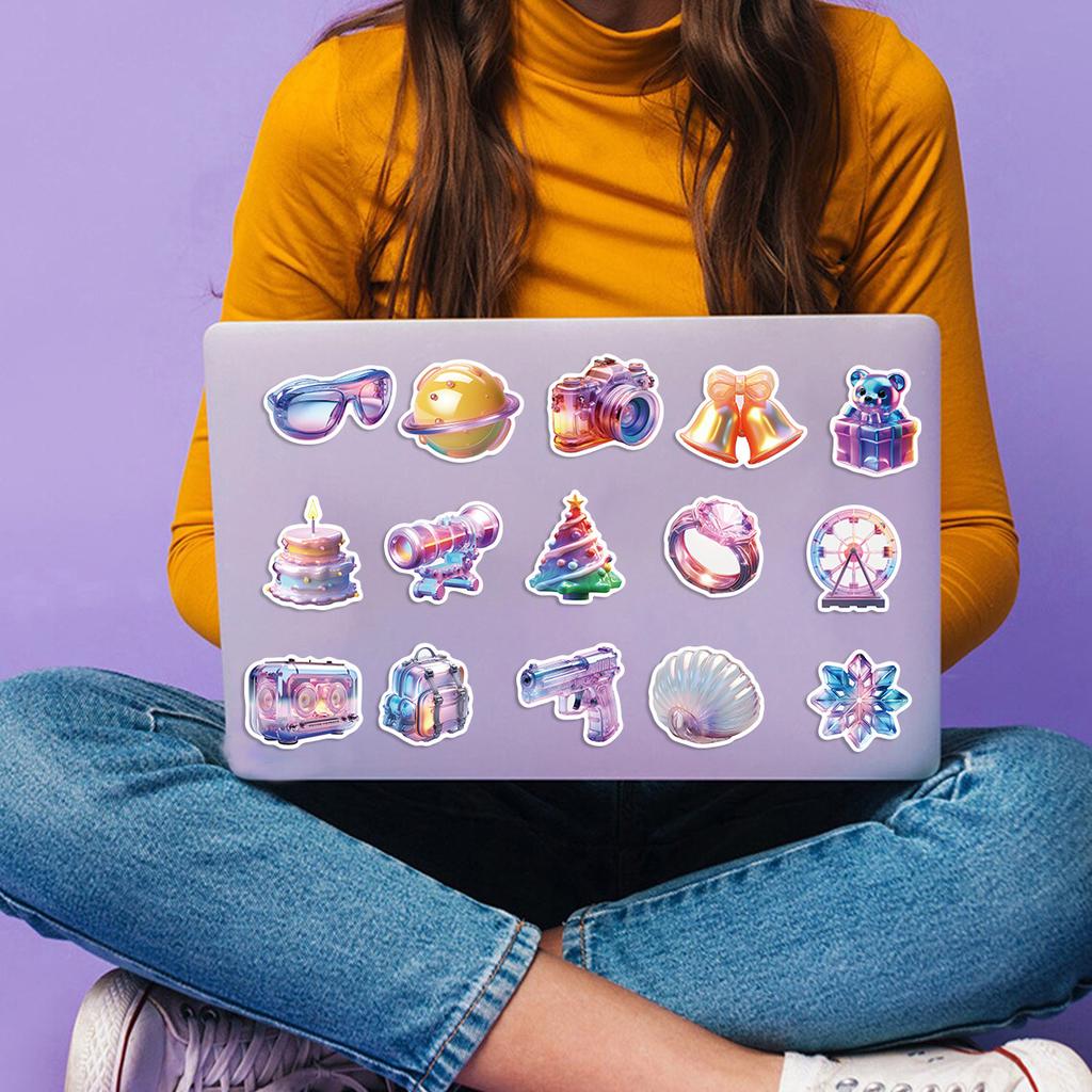 50 Cartoon 3D Gift Doodle Stickers Guitar Notebook Suitcase DIY Waterproof Stickers