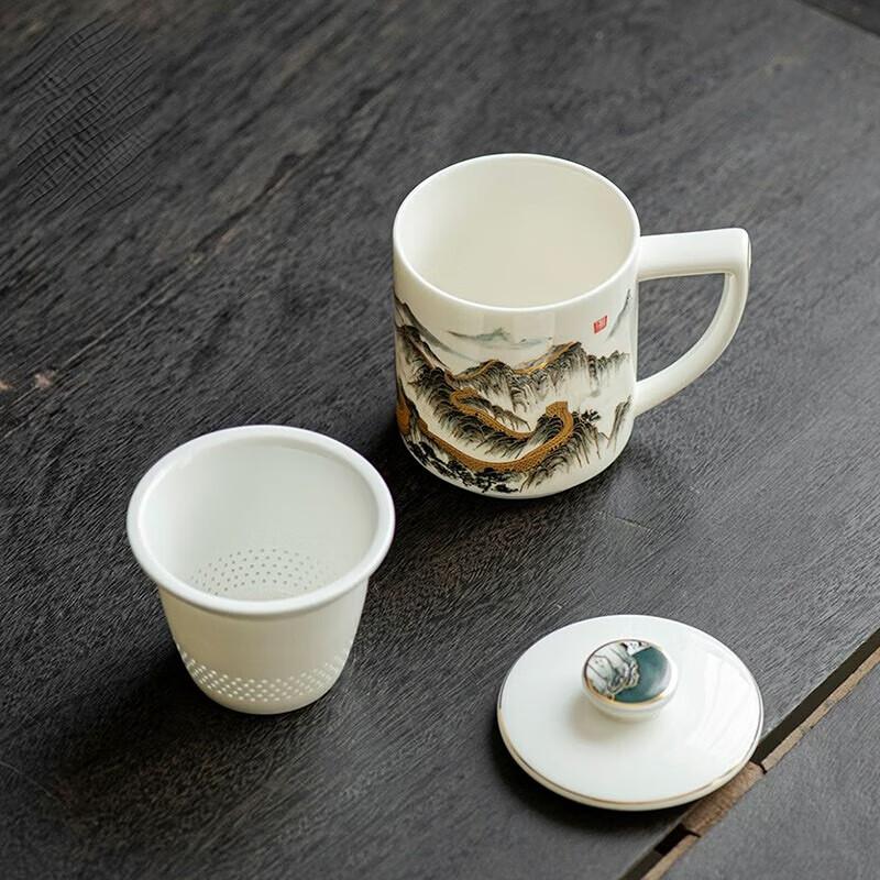Mountains and Rivers Series Ceramic Tea Infuser Mug