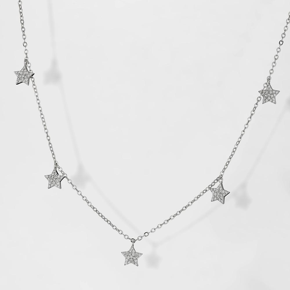 FEEHOW Frühling/Sommer Stern und Mond Schlüsselbeinkette für Mädchen