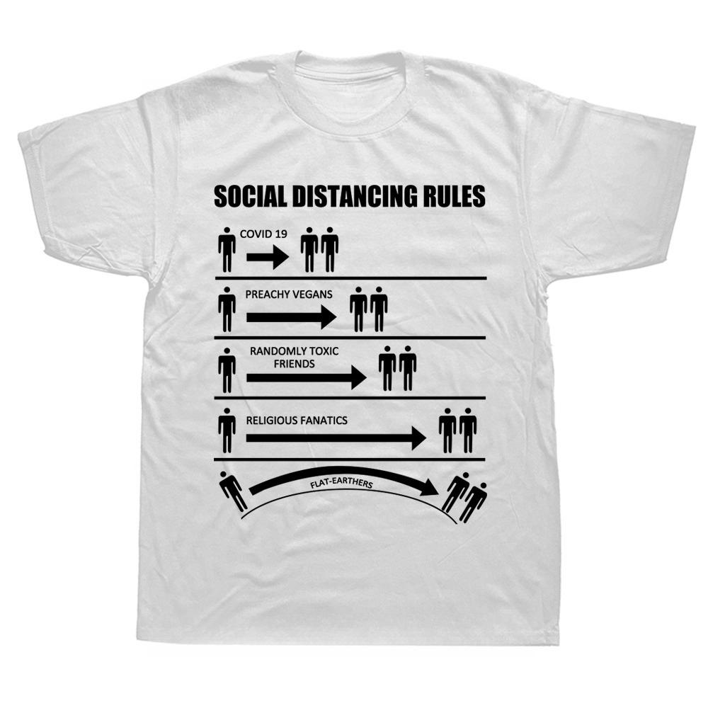 2026 Novelty Social Distancing Rules Funny Flat Earth T Shirts Streetwear Short Sleeve Birthday Gifts Summer Style Tshirt Men S