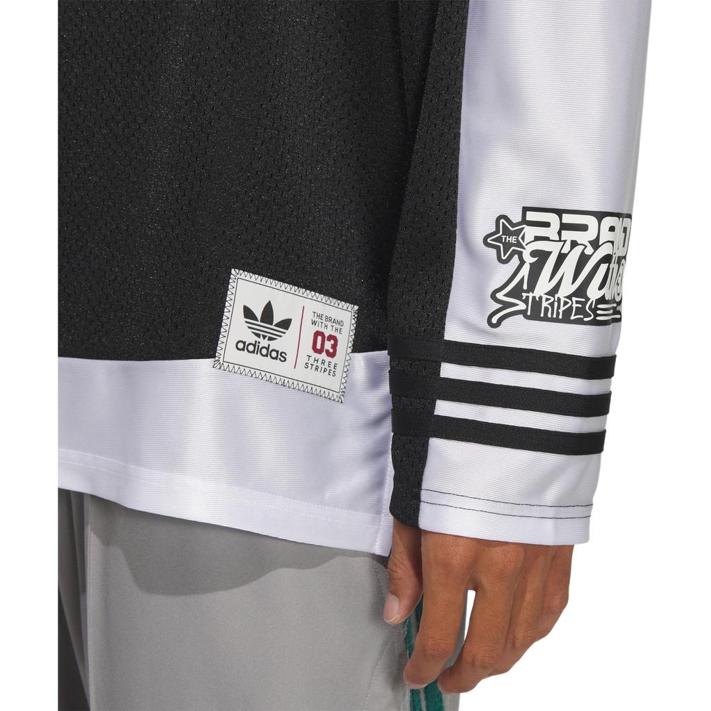 Adidas Originals Bbrtr Long Sleeve Jersey With Letter And Number Print Unisex Tops Black White KA8003
