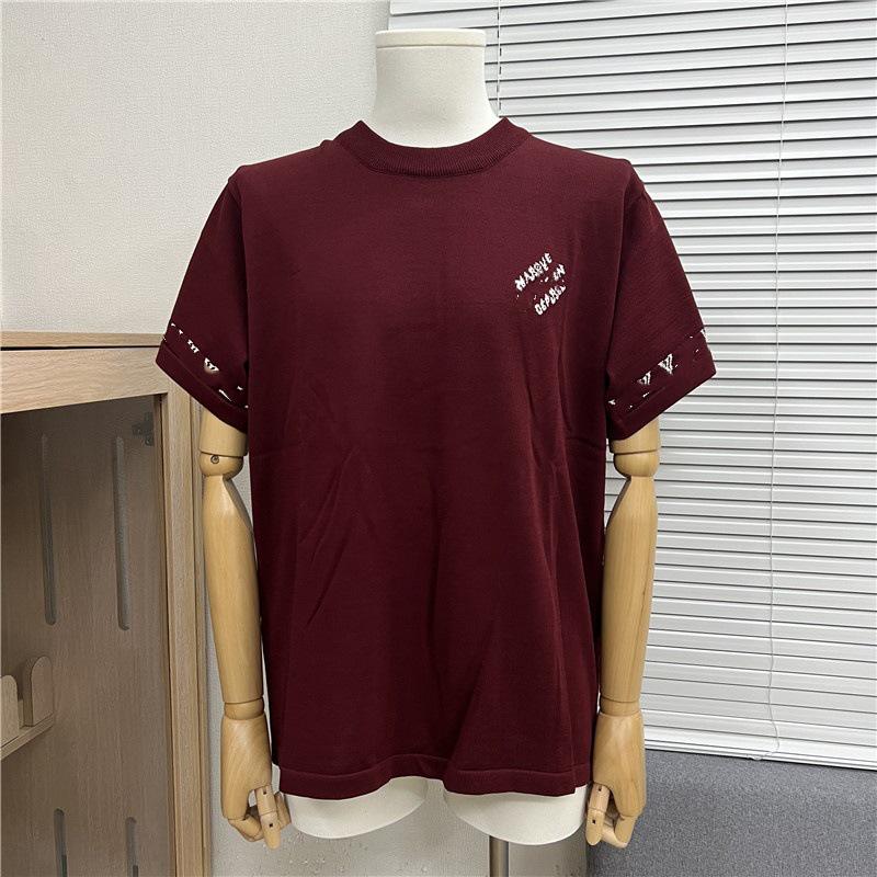 Edition 2025 Spring/Summer Trendy Jacquard Brand Logo Knit Unisex Short Sleeve