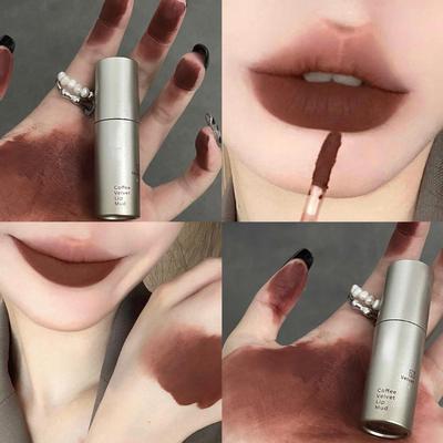 Silver Tube Matte Velvet Lipstick Sexy Red Long Lasting Waterproof Smooth Lipgloss Tinting Non-stick Cup Lasting Red Lipstick