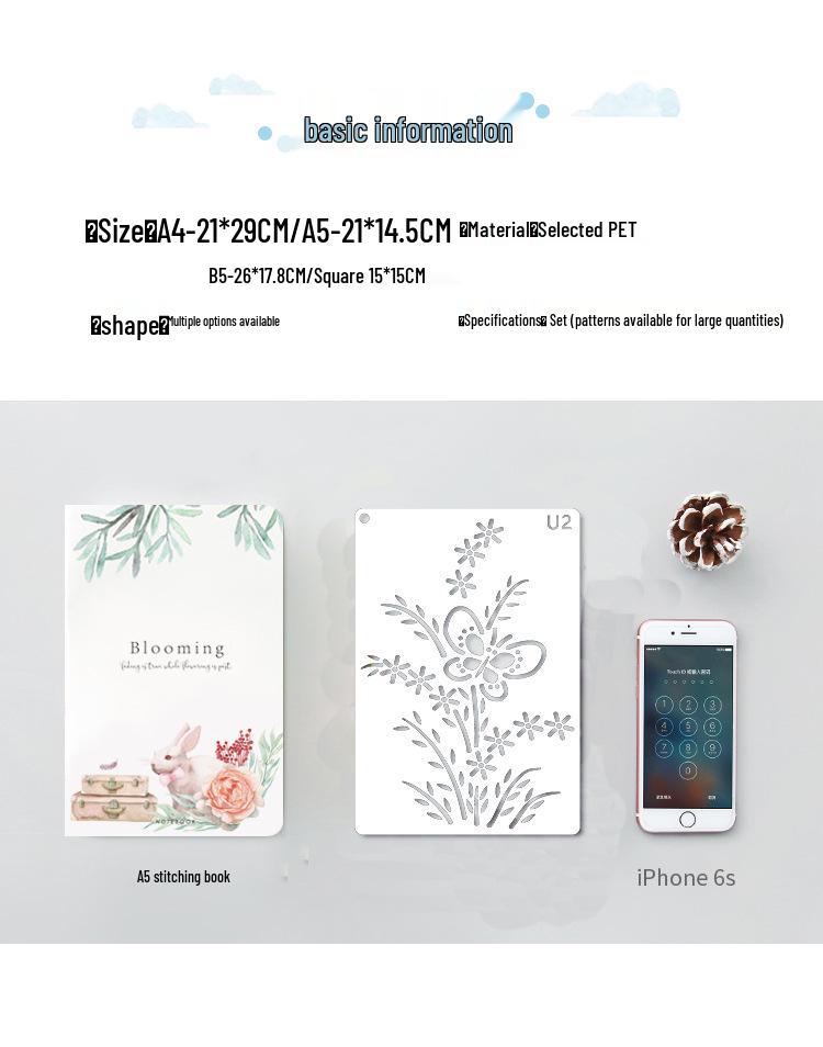 Plant and Animal Painting DIY Stencil - Flower Graffiti PET Template