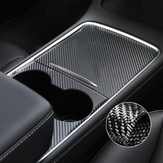 For Tesla Model 3 Y - Center Console Carbon Fiber Pattern Wrap Cover Kit