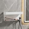 Portaoggetti per Arricciacapelli in Acciaio al Carbonio Supporto da Parete per Strumenti per Capelli Mobiletto del Bagno
