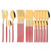 Rainbow 18/10 Stainless Steel Dinnerware Set Kitchen Flatware Tableware Sets Knife Fork Spoon Tea Spoon Cutlery Set Service for 6