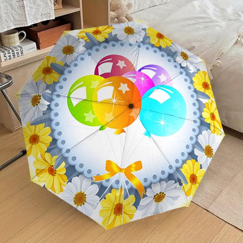 

1pc Balloon Bouquet Automatic Open/Close Umbrella, 8-Rib Sturdy Frame,Ideal Birthday/Gift for Men & Women, Outdoor Accessory yy251126052