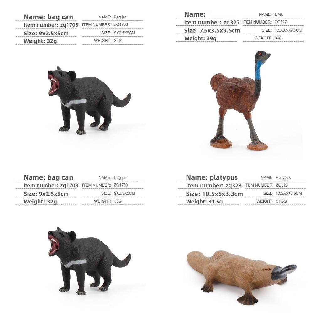 Anteater Platypus Animal Figures Set With Pvc Material For Educational Display And Collectors