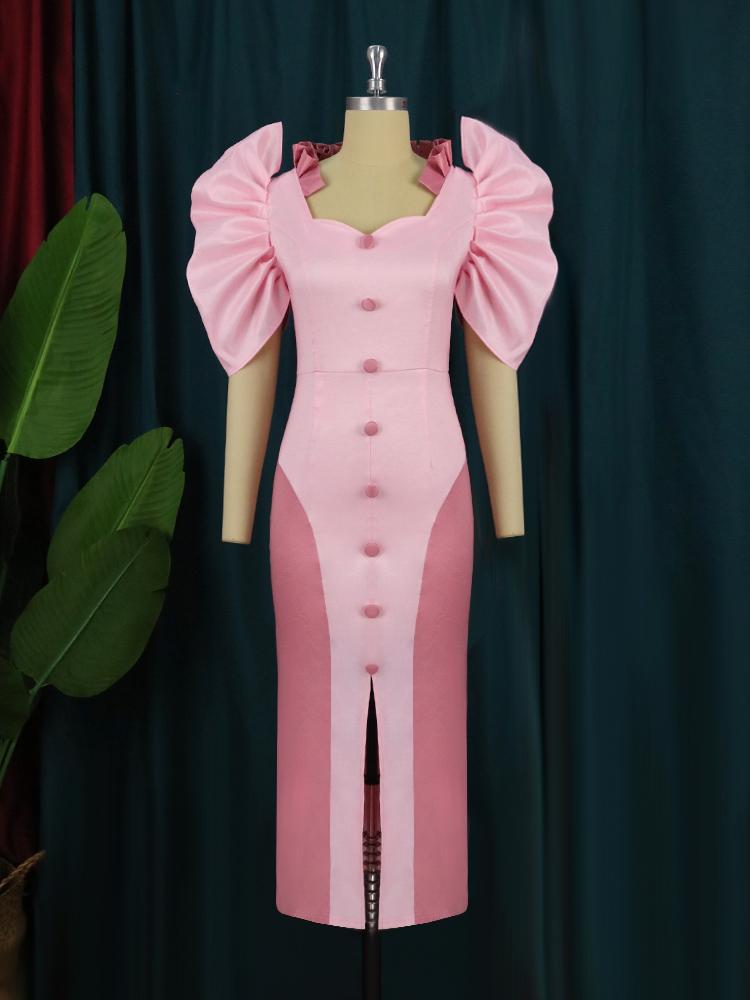 AOMEI вечерние сексуальные розовые платья женские высокие разрезы с короткими — фото 4