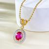 New S925 Silver Oval Four Claw Necklace, Niche Fashion, Light Luxury, Exquisite, High-quality Wedding Jewelry, Hot Selling