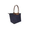 Longchamp Le Pliage 31 Logo Skládací taška Knedlík Kabelka Plátěná a kožená taška přes rameno Velké dámské kabelky Tmavě modrá 1899089P68