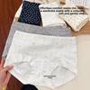 Plus Size Women's Spring Summer Floral Cotton 10A Antibacterial Extended Crotch Hip Mid Waist Flat Angle Briefs