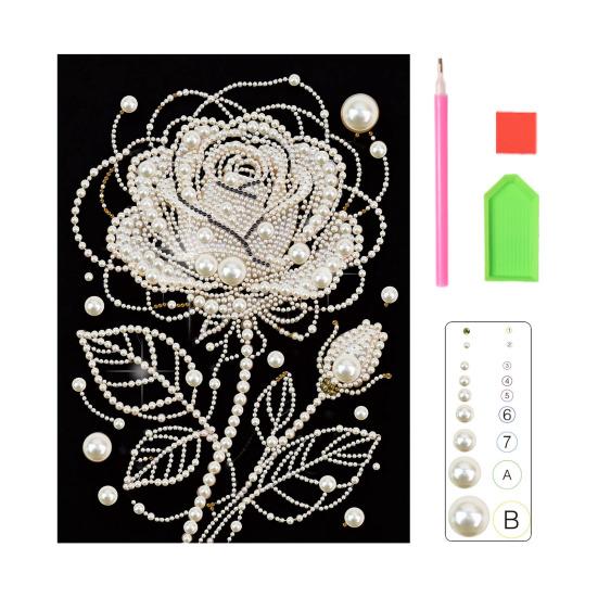 

DIY Pearl Painting Kit 3D Faux Pearl Art Craft Flowers Fairy Ballerina Designs Wall Art Craft Kit for Adults Home Living Room Bedroom Decor A